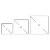 four squares of different sizes are shown on a white background